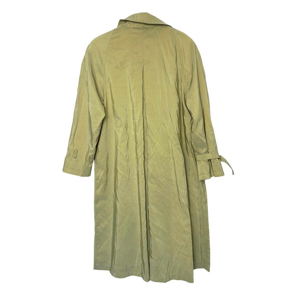 VTG 80s Jones New York Petites Spring Trench Coat Iridescent Green Size 6P USA - Picture 2 of 12